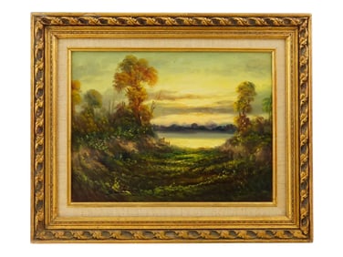 MID CENTURY OIL PAINTING NATURAL LANDSCAPE