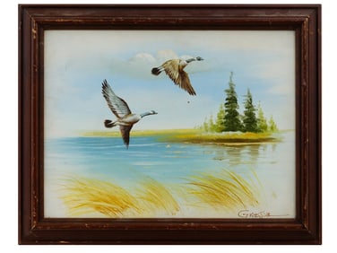 VINTAGE ACRYLIC PAINTING ON CANVAS BY CTRASSIA