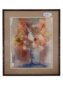 AMERICAN STILL LIFE WATERCOLOR PAINTING SIGNED