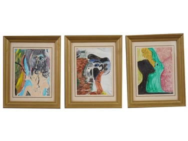 AFTER PABLO PICASSO MIXED MEDIA PAINTINGS FRAMED