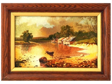 1996 RUSSIAN LANDSCAPE OIL PAINTING SIGNED