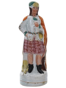 ANTIQUE 19TH C ENGLISH STAFFORDSHIRE PORCELAIN FIGURINE