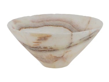ANTIQUE HAND CARVED CONICAL WHITE MARBLE BOWL