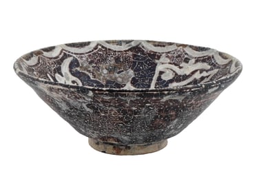 ANTIQUE PERSIAN CERAMIC BOWL WITH KUFIC CALLIGRAPHY