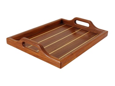 AMERICAN MILO MAINE WOOD TRAY WITH HANDLES SIGNED