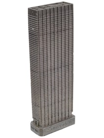 MINIATURE CAST METAL CHASE MANHATTAN PLAZA SCULPTURE