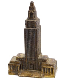MINIATURE CAST METAL  LOUISIANA STATE CAPITOL SCULPTURE