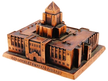 MINI CAST METAL LOS ANGELES CENTRAL LIBRARY SCULPTURE