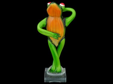 ITALIAN MURANO GLASS FROG FIGURINE