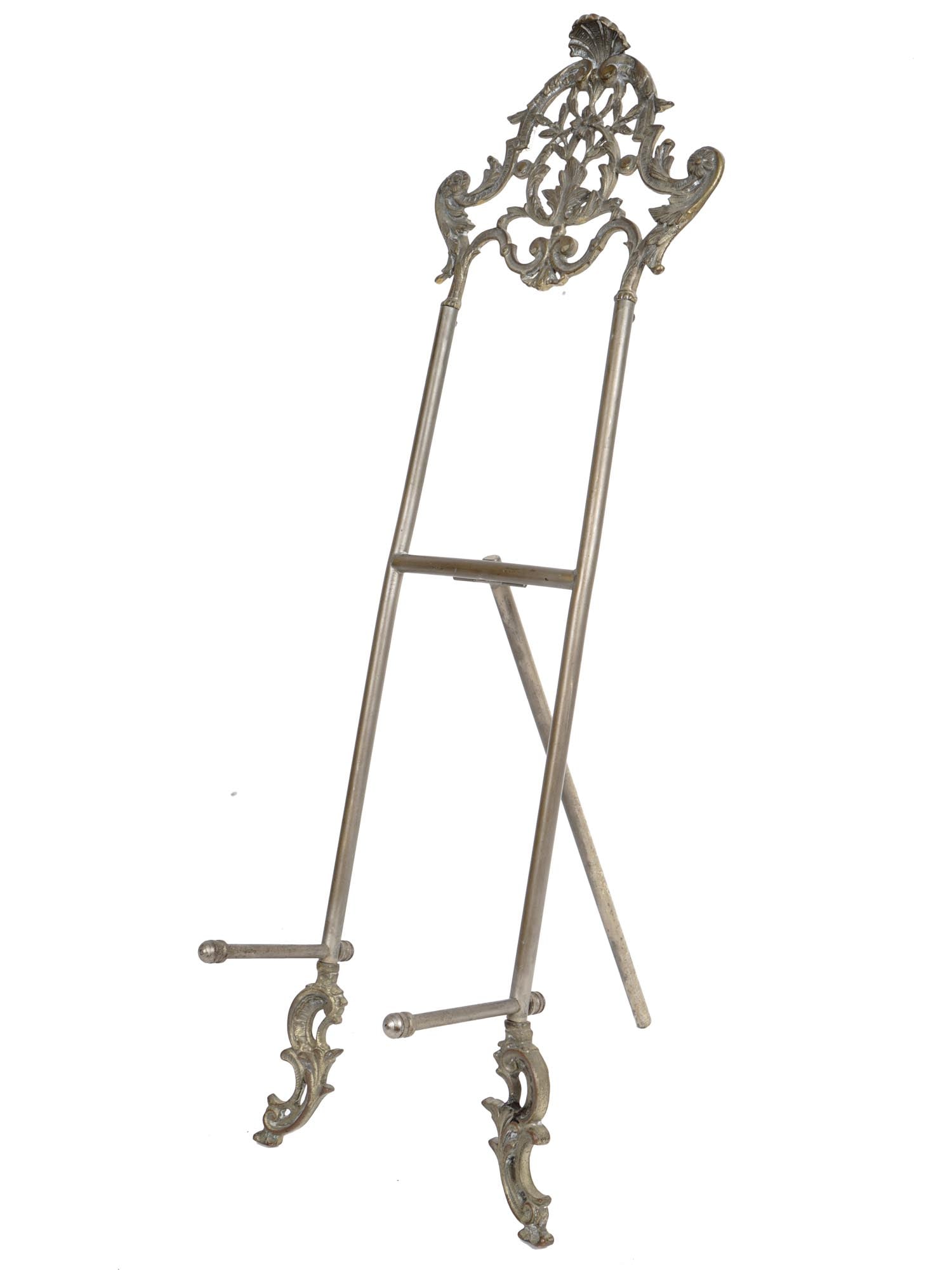 ANTIQUE METAL TABLE EASEL STAND WITH FOLDING LEG (1 of 7)