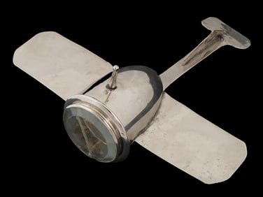 VINTAGE CARELLO SOLID ALUMINUM AIRPLANE TABLE LAMP