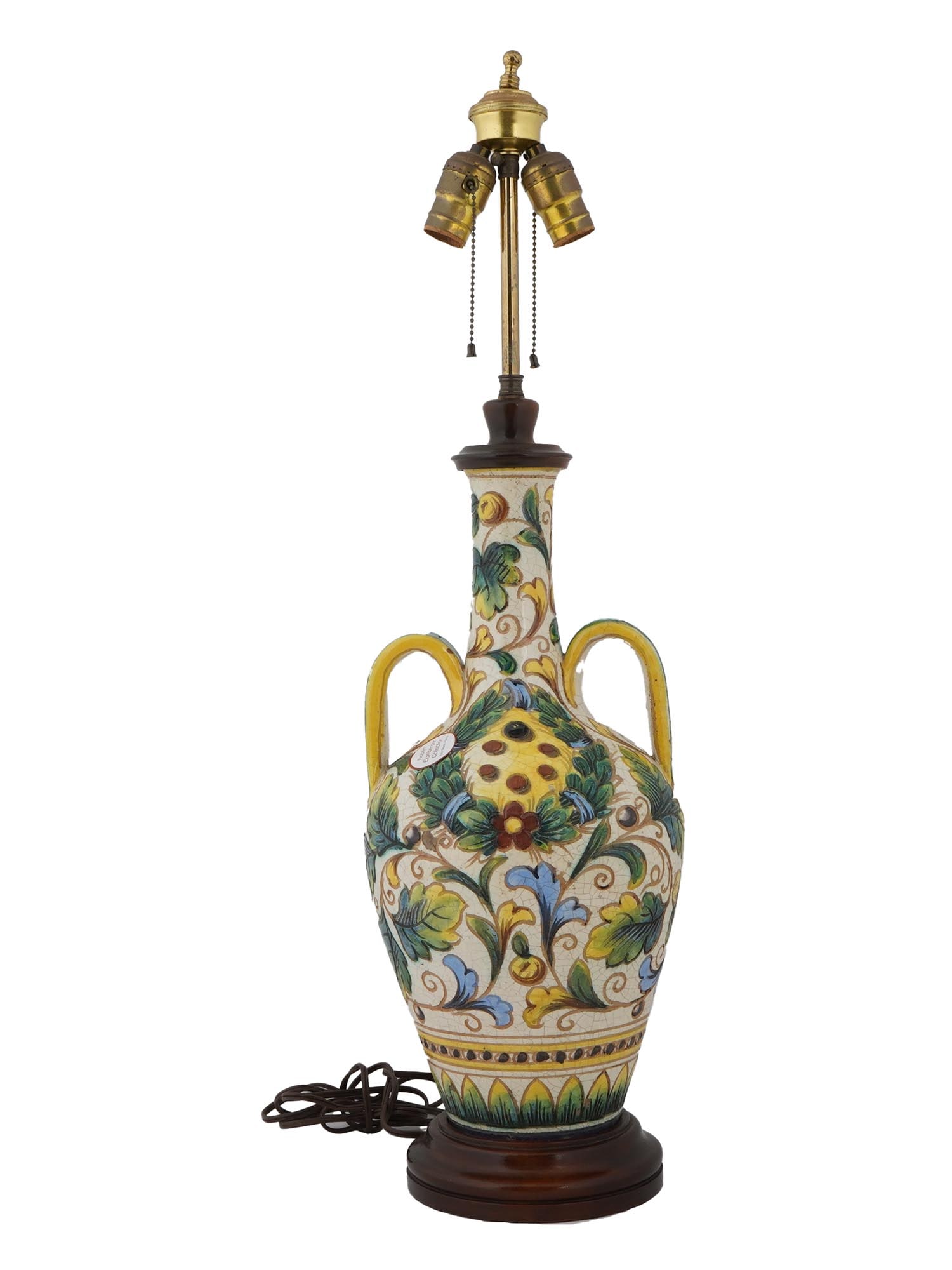 VINTAGE ITALIAN MAJOLICA VASE TABLE LAMP (1 of 10)
