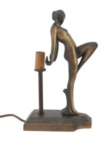 VINTAGE ART DECO STYLE FIGURAL TABLE LAMP