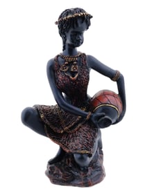 VINTAGE FIGURINE AFRICAN WOMAN WITH A JUG