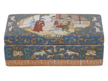 VINTAGE CHINESE ROSE MANDARIN STYLE PORCELAIN BOX