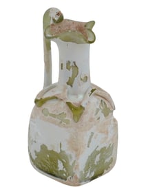 ANCIENT ROMAN GREEN GLASS OINOCHOE JUG