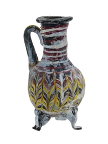 ANCIENT PHOENICIAN BLOWN GLASS TRIPOD VESSEL