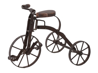 VINTAGE METAL AND WOOD TOY BICYCLE