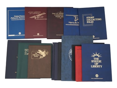 LOT OF FIFTEEN STAMP COLLECTIONS CATALOGS FOLIO