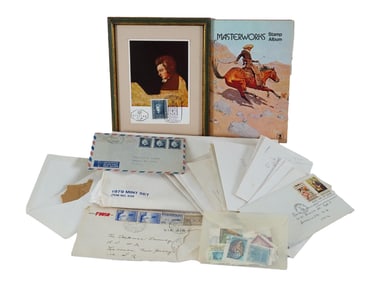 VINTAGE STAMPS 1956 MOZART STAMP AND MASTERWORKS ALBUM