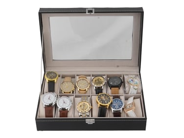 COLLECTION OF VARIOUS WRISTWATCHES IN THE BOX