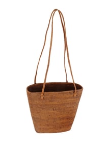 SUMMER TOTE SHOULDER BAG MADE OF WOVEN RATTAN
