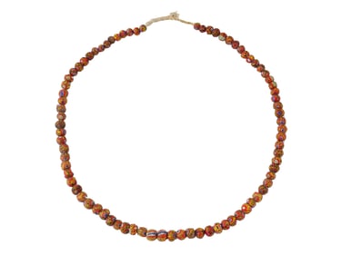 VINTAGE AFRICAN KIFFA STRAND OF POLYCHROME GLASS BEADS