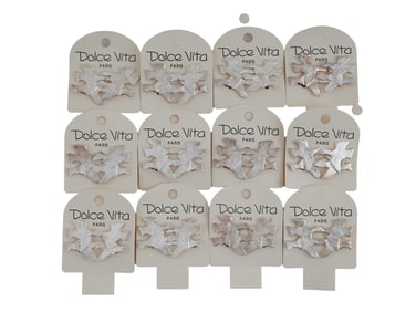 VINTAGE FRENCH DOLCE VITA 12 PAIRS CLIP ON EARRINGS