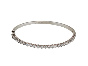 VINTAGE STERLING SILVER GEMSTONE BANGLE BRACELET