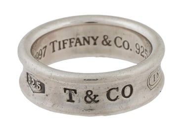 VINTAGE TIFFANY 1837 COLLECTION STERLING SILVER RING