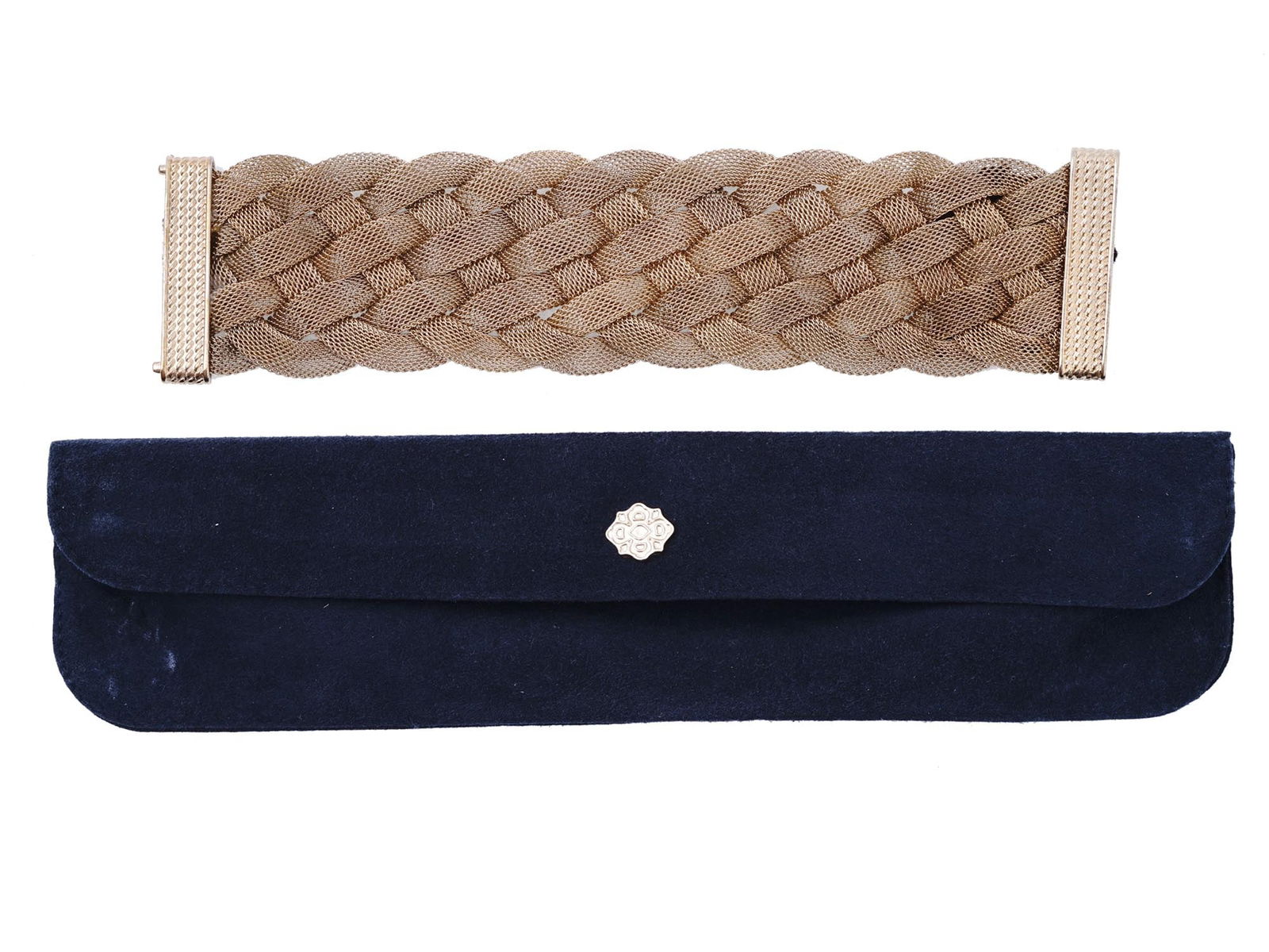 VINTAGE GIORGIO ARMANI MESH CHAIN WICKER BRACELET (1 of 5)