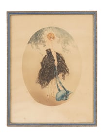 ART DECO FRENCH COLOR ETCHING BY LOUIS ICART