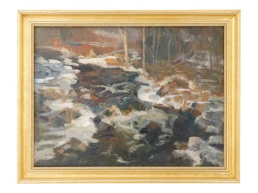 SUSAN GRISELL AMERICAN OIL PAINTING FOREST STREAM