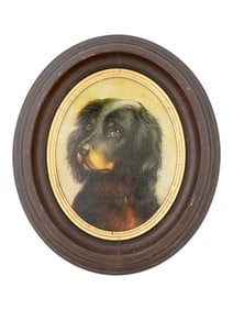 AFTER CARL REICHERT DOG PORTRAIT OIL PAINTING