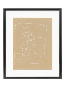 PETER MAX PORTRAIT DRAWING WITH AUTOGRAPH