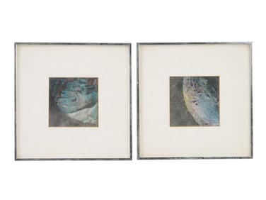 PAIR VINTAGE MIX MEDIA ARTWORKS BY ELEANOR BYRNE