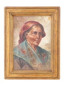 RAFFAELE FRIGERIO ITALIAN PORTRAIT OIL PAINTING
