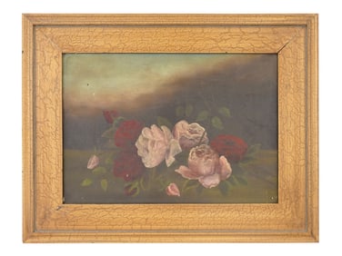 VINTAGE FLORAL STILL LIFE OIL PAINTING FRAMED