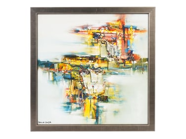 ATTR TO DANG MAU TUU VIETNAMESE ABSTRACT OIL PAINTING
