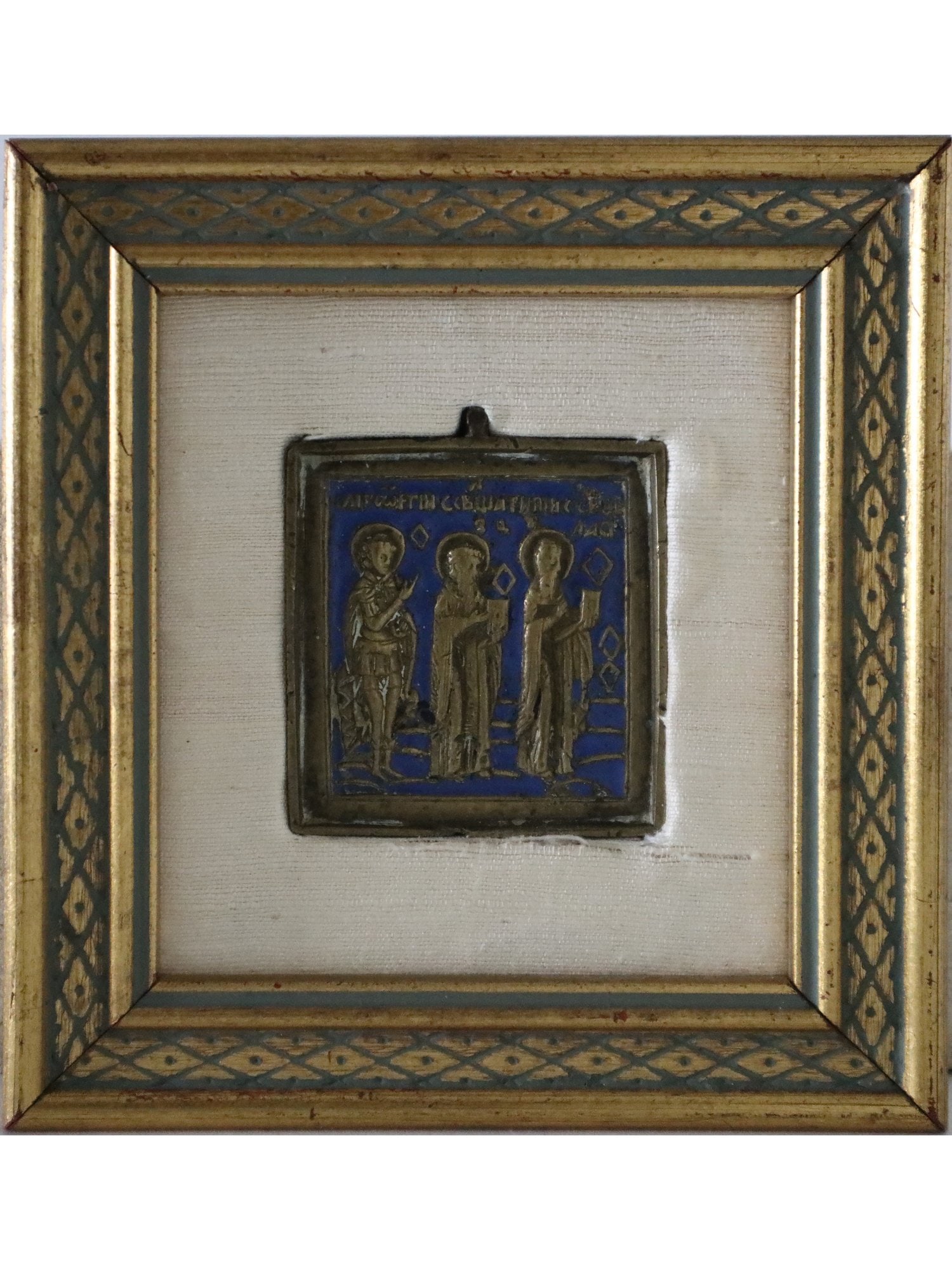 ANTIQUE 19TH C RUSSIAN ORTHODOX ICON OF THREE SAINTS (1 of 3)