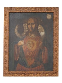 ANTIQUE 18TH C RUSSIAN ICON CHRIST THE GOOD SHEPHERD