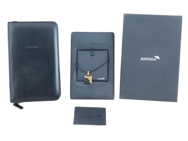 ITALIAN BARAKA 18K GOLD AND BLACK CERAMIC PENDANT