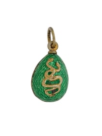 RUSSIAN 88 SILVER GUILLOCHE ENAMEL EASTER EGG PENDANT