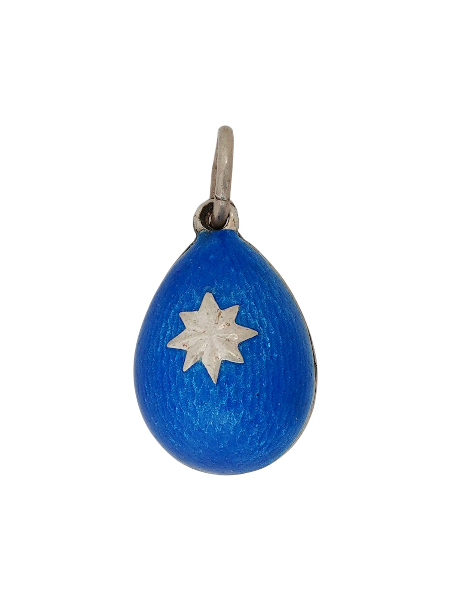 RUSSIAN SILVER GUILLOCHE ENAMEL EASTER EGG PENDANT (1 of 5)