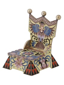 RUSSIAN GILT SILVER CLOISONNE ENAMEL SALT CELLAR