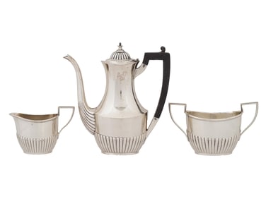 ANTIQUE EDWARDIAN MANNER SOLID SILVER COFFEE SET
