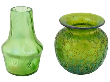 ANTIQUE BOHEMIAN ART NOUVEAU LOETZ WITWE GLASS VASES