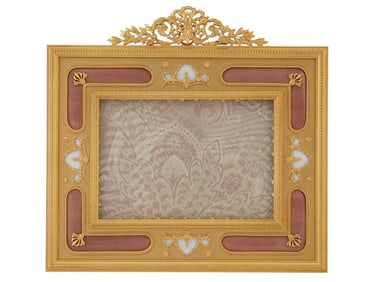 VINTAGE FRENCH ORMOLU ENAMEL PEARL PICTURE FRAME