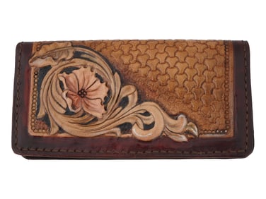 LEATHER WOMENS WALLET RONY ELEGANCE FLOWER PATTERN