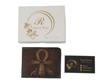 EGYPTIAN HAND MADE GENUINE LEATHER MENS WALLET IOB